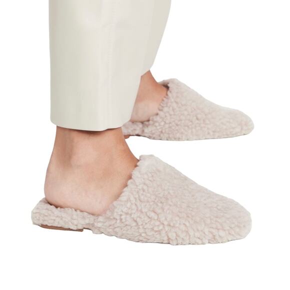 New ASTER Faux Sherpa Flat Slides Size 5 US Designer - Picture 2 of 8